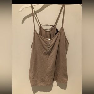 Tan forever21 tank with buttons